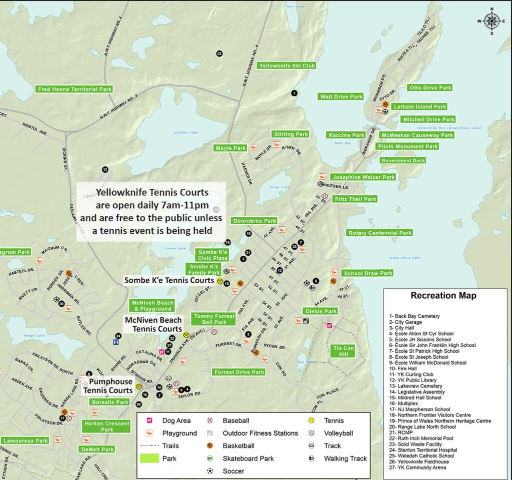 Map - Yellowknife Tennis Club